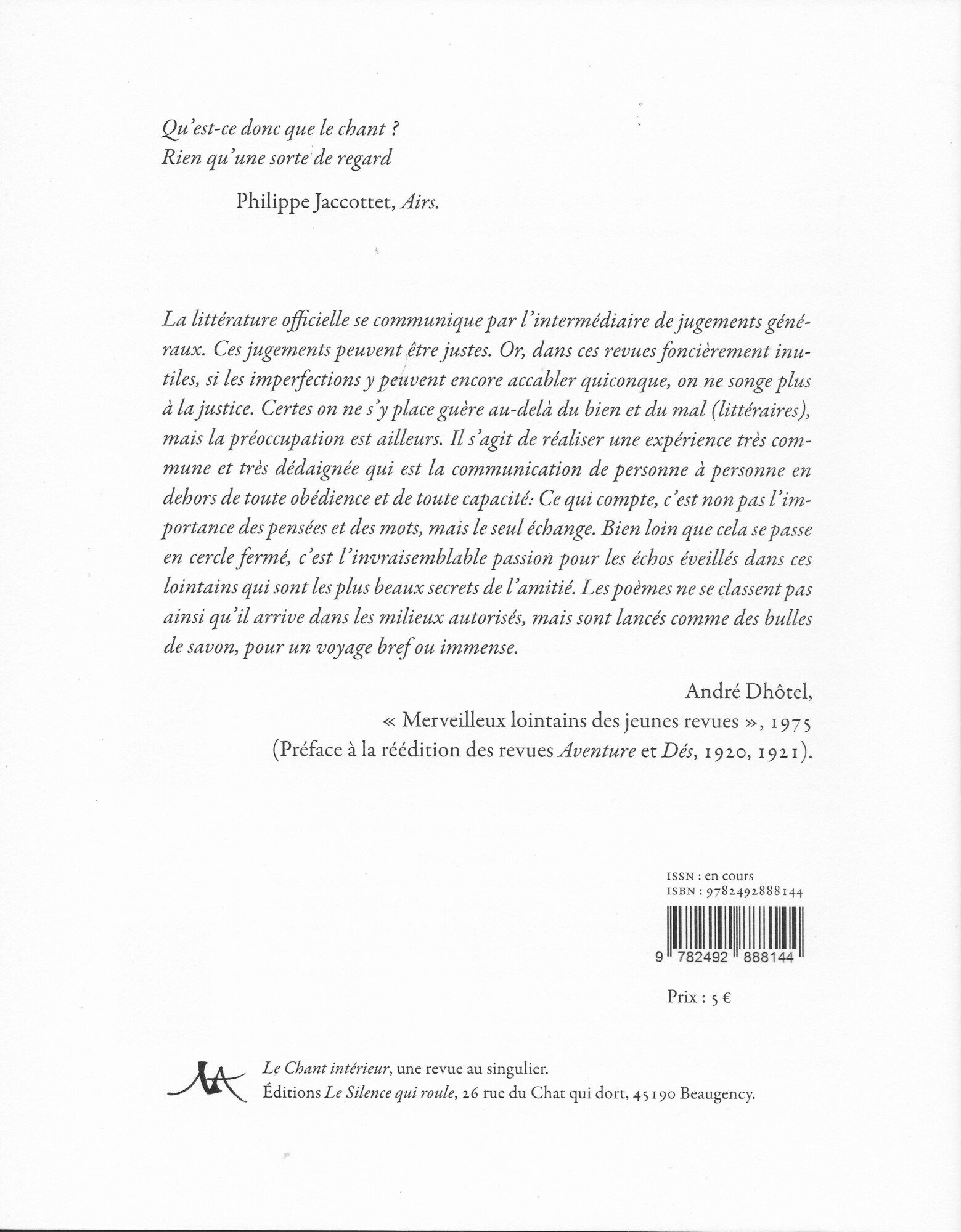 LE CHANT INTÉRIEUR, revue N°1 – Image 2