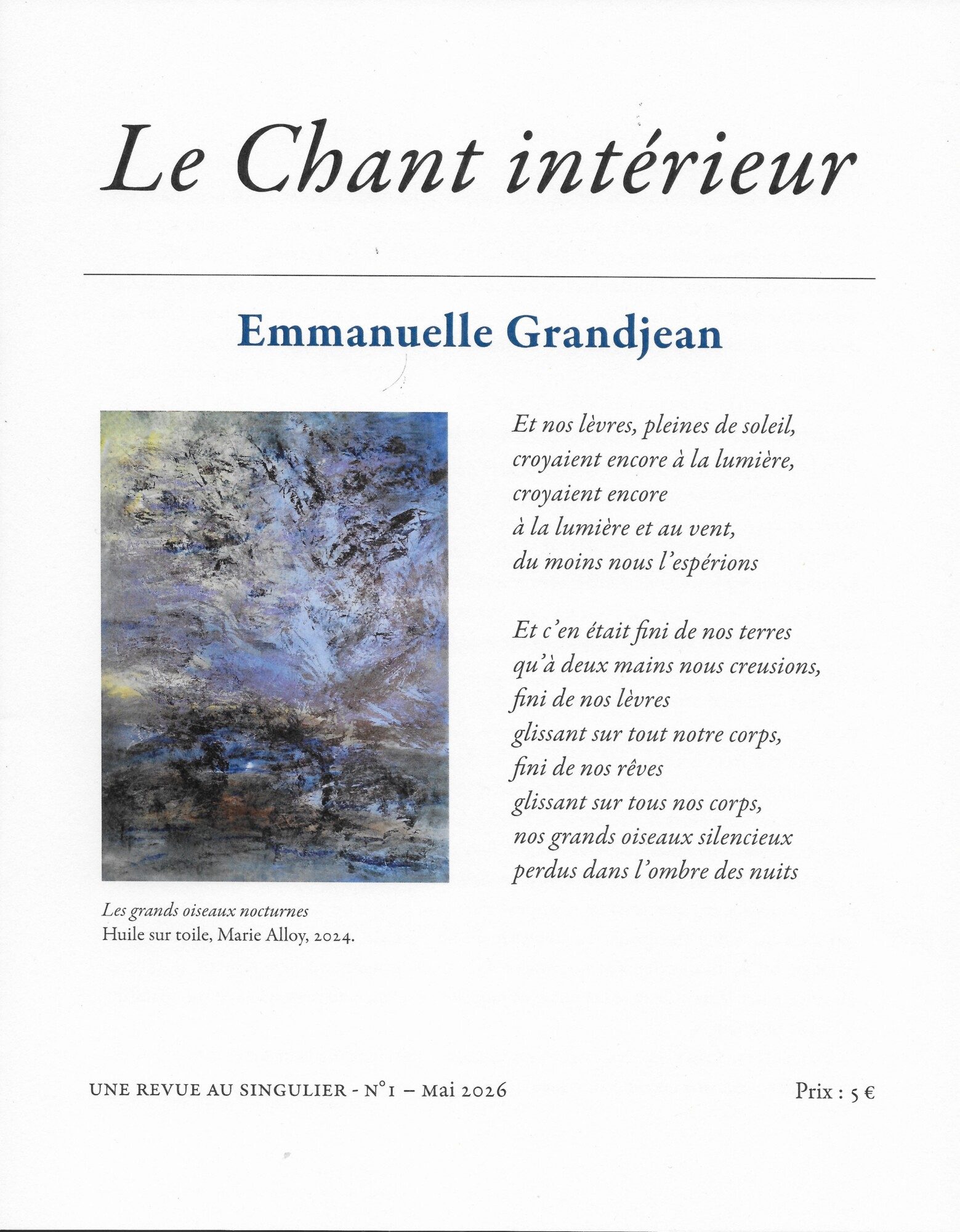 LE CHANT INTÉRIEUR, revue N°1